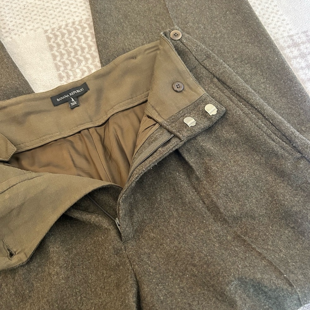Banana Republic Olive Wool Trousers